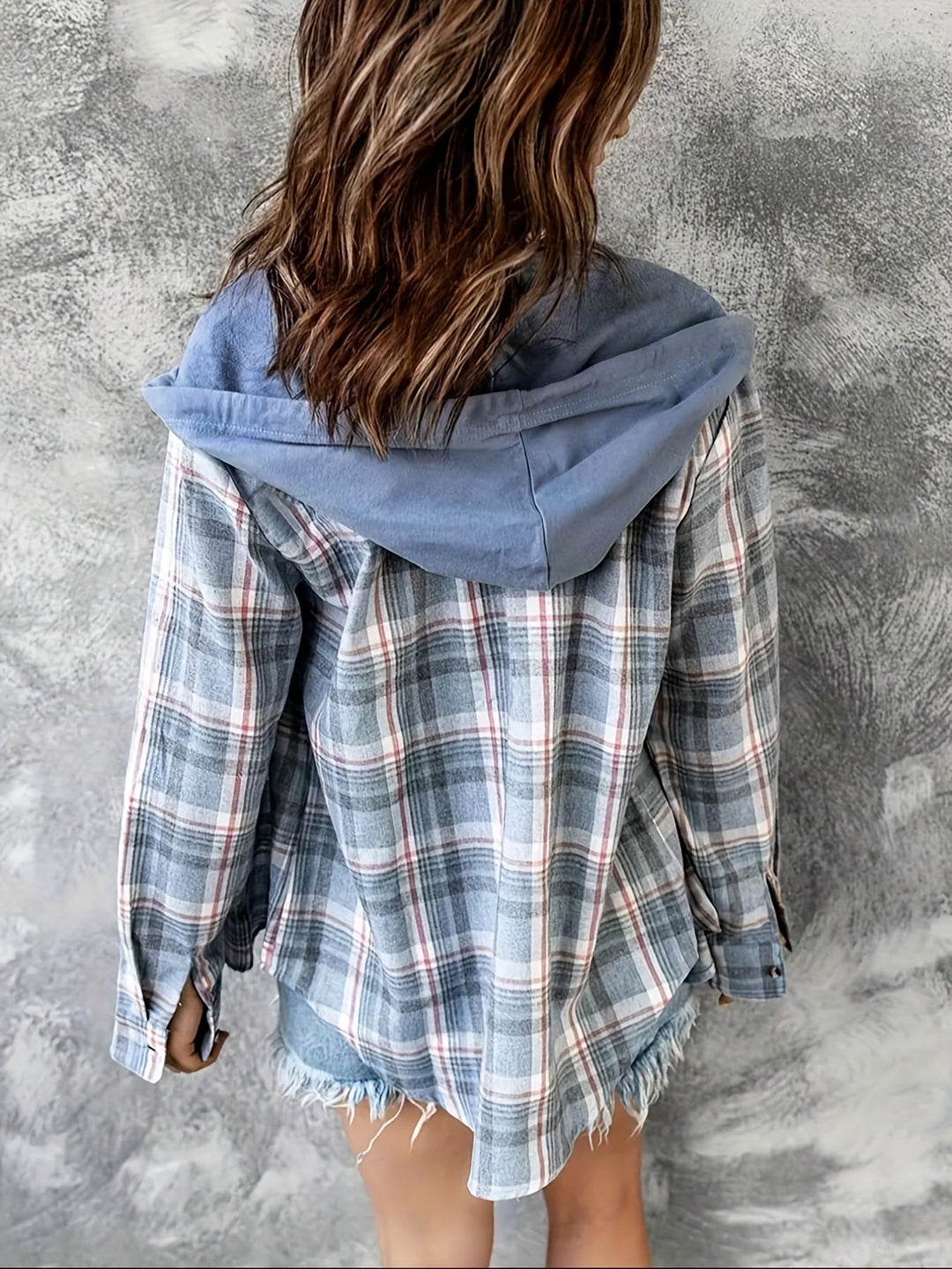 Drune | Karierte Jacke mit Kapuze Baumwolle und Polyester Leger und Komfortabel