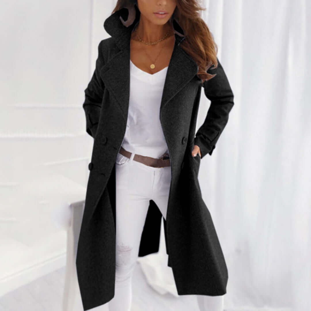 Drune | Damen Mid-Length Fleece Trenchcoat