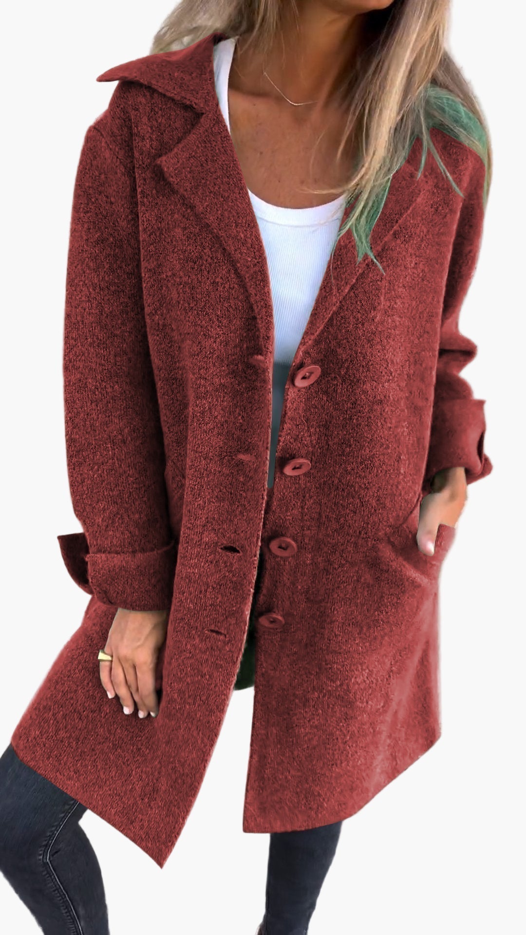 Drune | Mantel mit elegantem Revers - Langer Übergangsjacke für Alltag und Büro