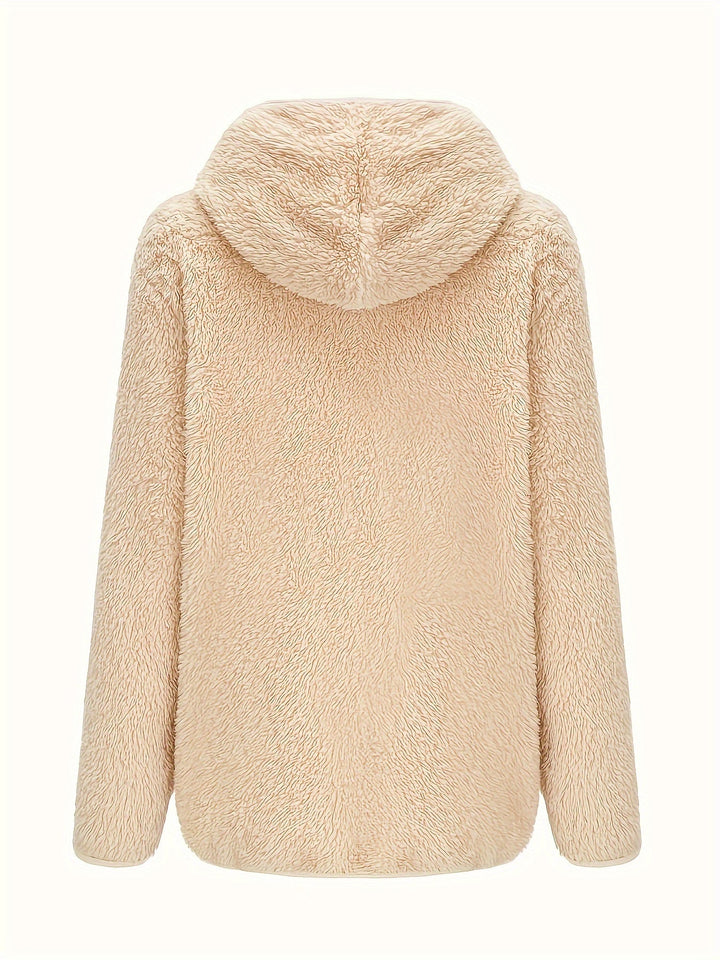 Drune | Leichtgewicht Teddyjacke mit Kapuze Polyester Warm und Bequem