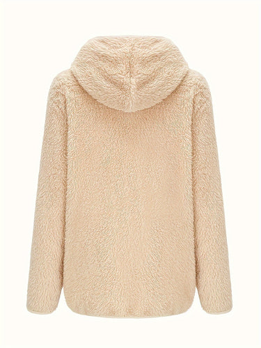 Drune | Leichtgewicht Teddyjacke mit Kapuze Polyester Warm und Bequem