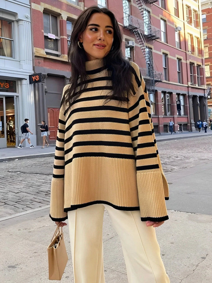 Drune | Oversize-Rollkragenpullover aus Baumwoll für Damen - Perfekt für Freizeit-Tage