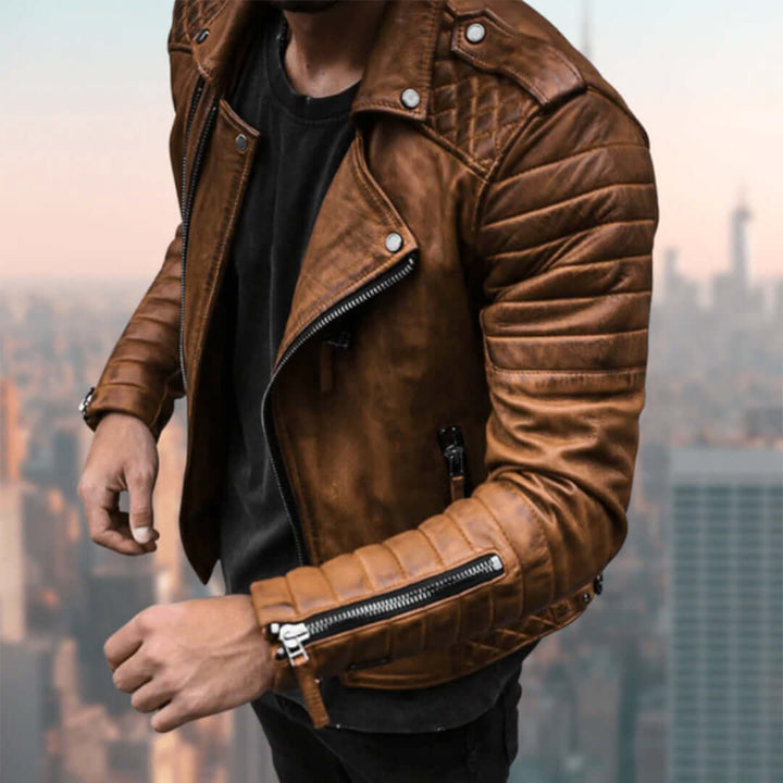 Drune | Herren Leder Bikerjacke