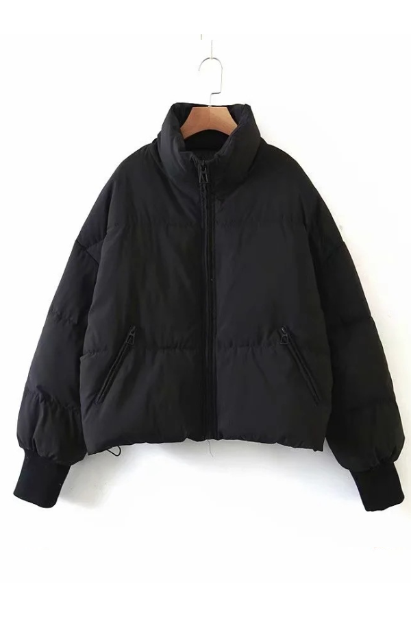 Drune | Kragen Reißverschluss Tasche Dick Warm Baumwolljacke