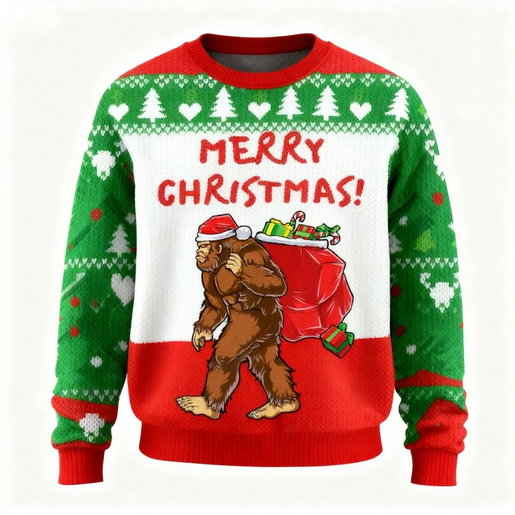Drune | Tiermuster Druck Unisex Hässlicher Pullover - Lustiger Feiertags-Party Pullover