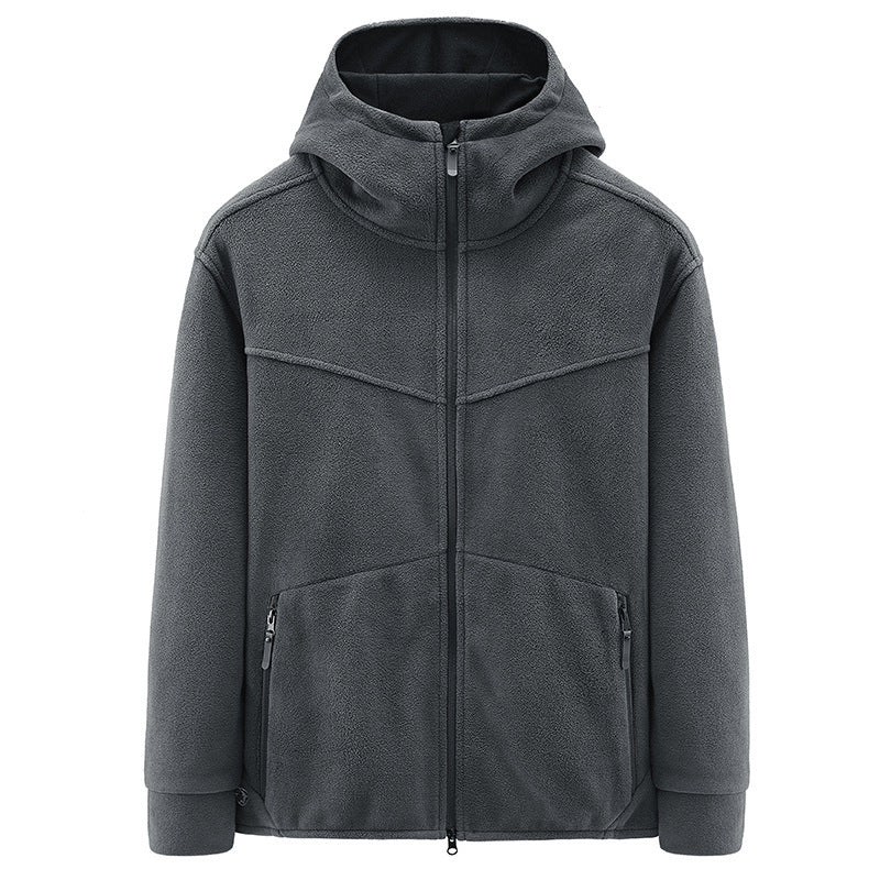 Drune | Fleece-Weste mit Reißverschluss und Kapuze