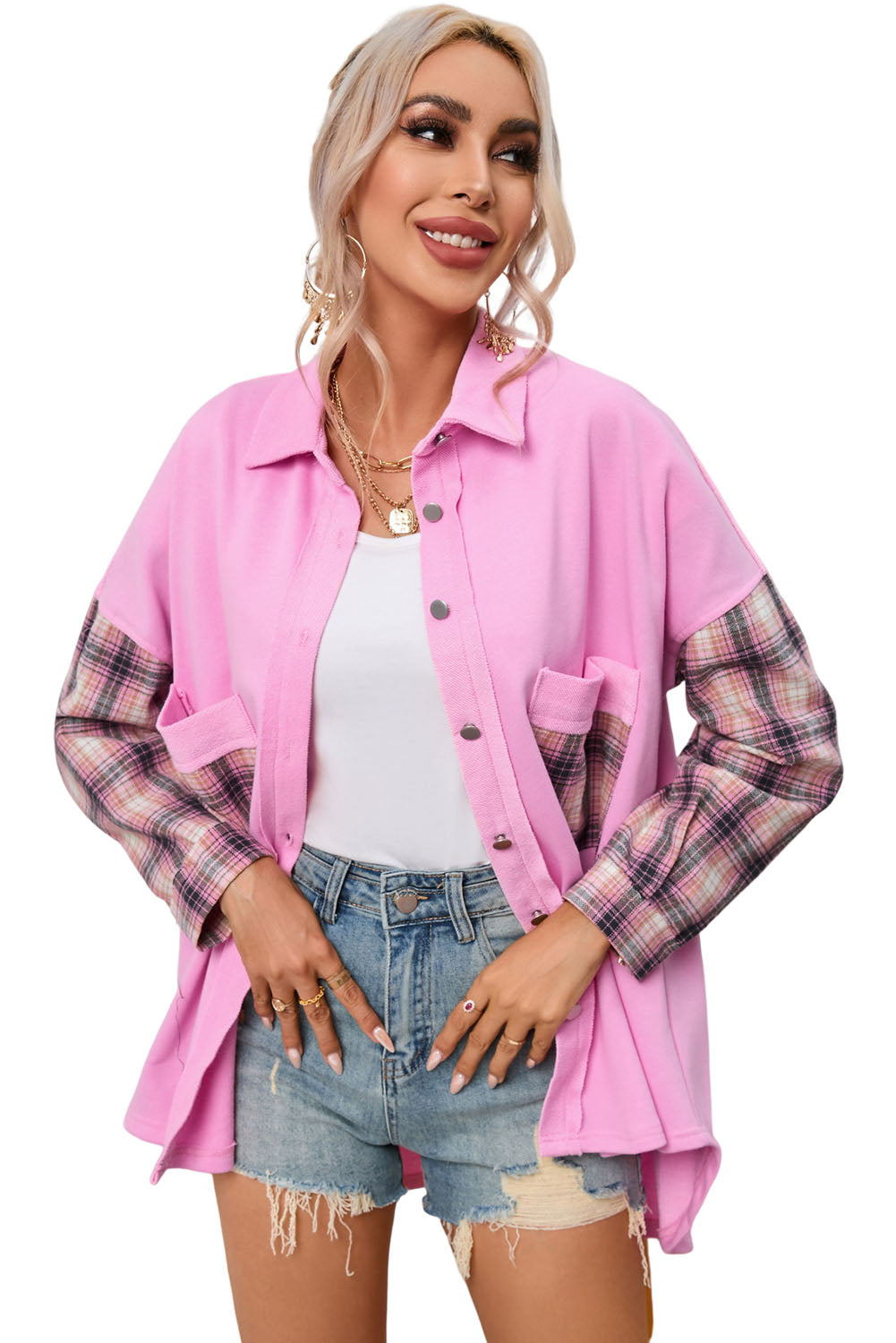 Drune | Gepunktete Flanellhemden Polyester und Baumwolle Einzigartiger Look