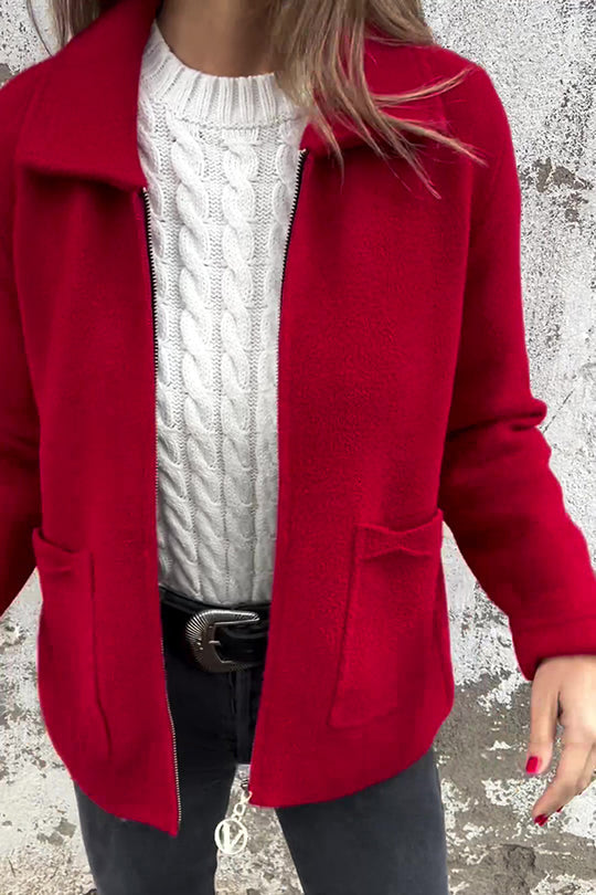 Drune | Farbe Revers Reißverschluss Tasche Freizeitjacke