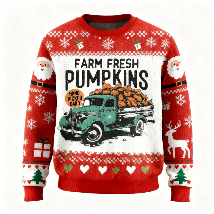 Drune | Kürbis-Muster Ugly Sweater - Unisex Weihnachtsfeier-Essential