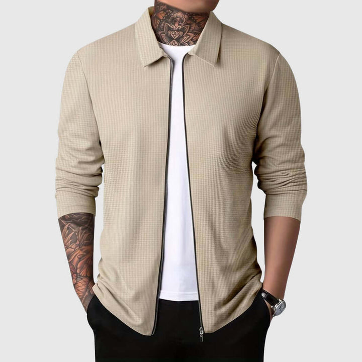 Drune | Herren Waffelstrick Zip-Up Jacke