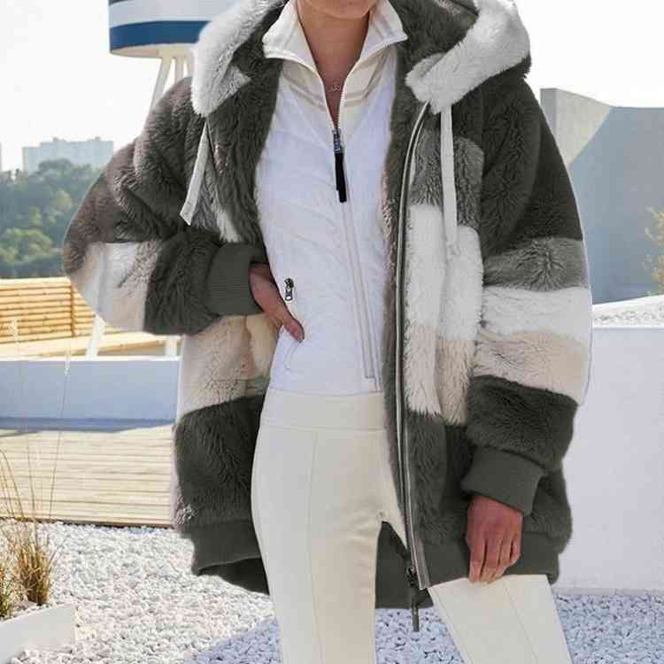 Drune | Color Block Zip-Up Kapuzenjacke