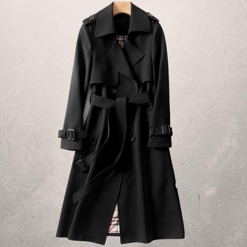 Drune | Trenchcoat Doppelreiher Taillengürtel Sturmklappe Verstellbare Bündchen