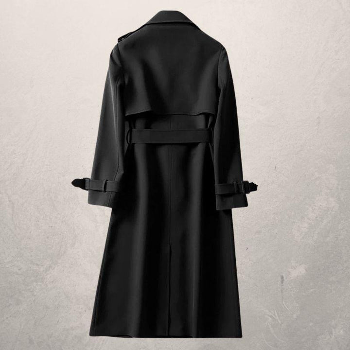 Drune | Trenchcoat Doppelreiher Taillengürtel Sturmklappe Verstellbare Bündchen