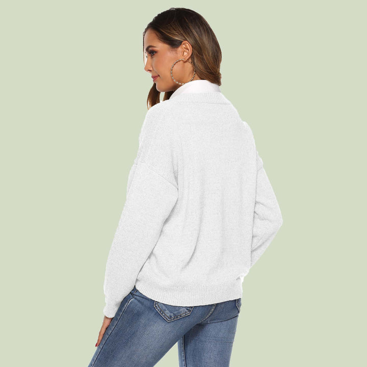 Drune | Strickpullover - V-Ausschnitt - Lockere Passform - Lange Ärmel - Weich und Bequem