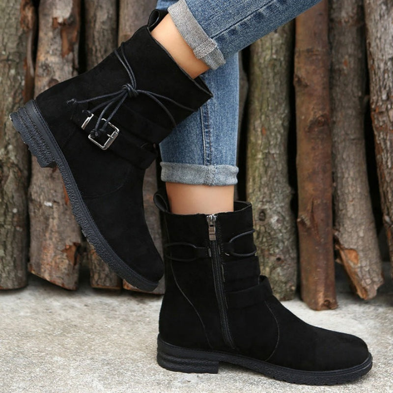 Drune | Casual Damenstiefel mit Schnalle