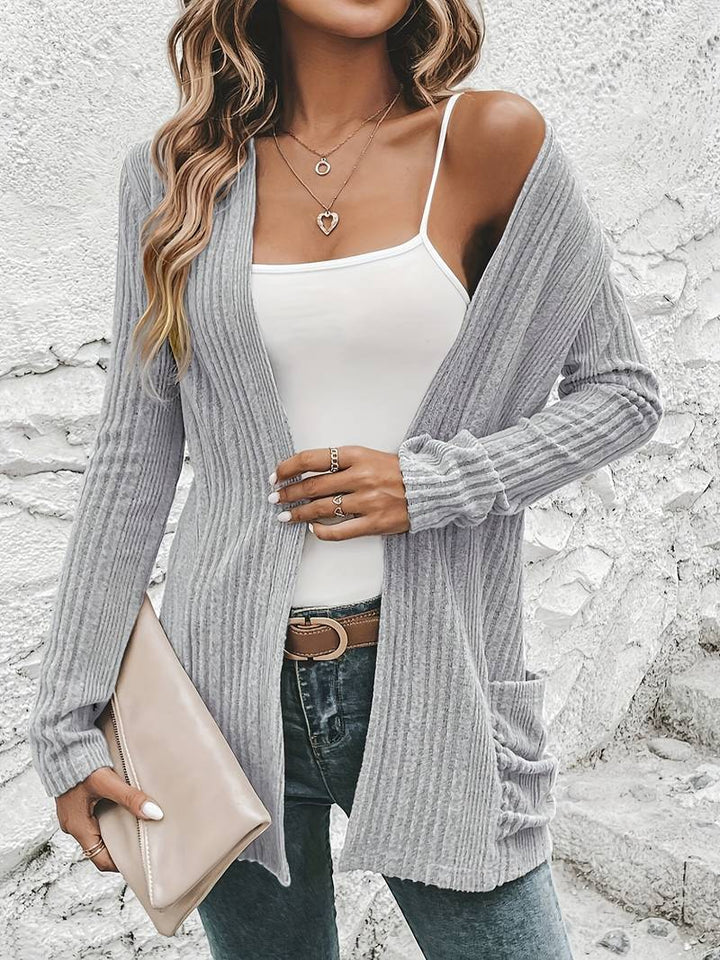 Drune | Langärmliger Strickjacke Mit Offener Vorderseite Und Zwei Taschen