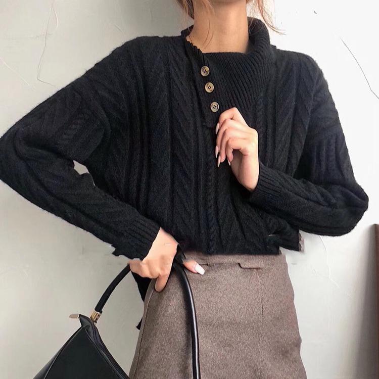 Drune | Strickpullover mit Asymmetrischem Kragen Weich und Elegant Zeitloses Design