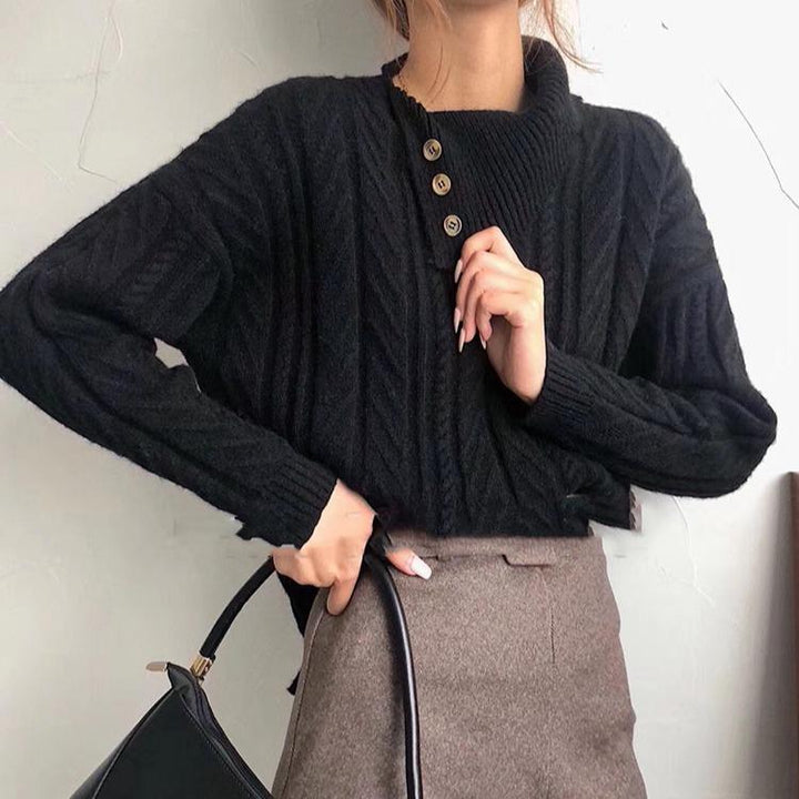 Drune | Strickpullover mit Asymmetrischem Kragen Weich und Elegant Zeitloses Design