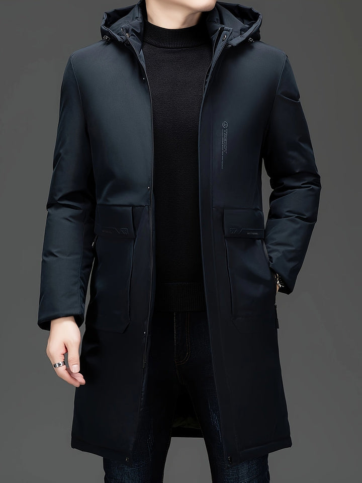Drune | Lange Winterjacke mit Kapuze Polyester Warm und Windabweisend
