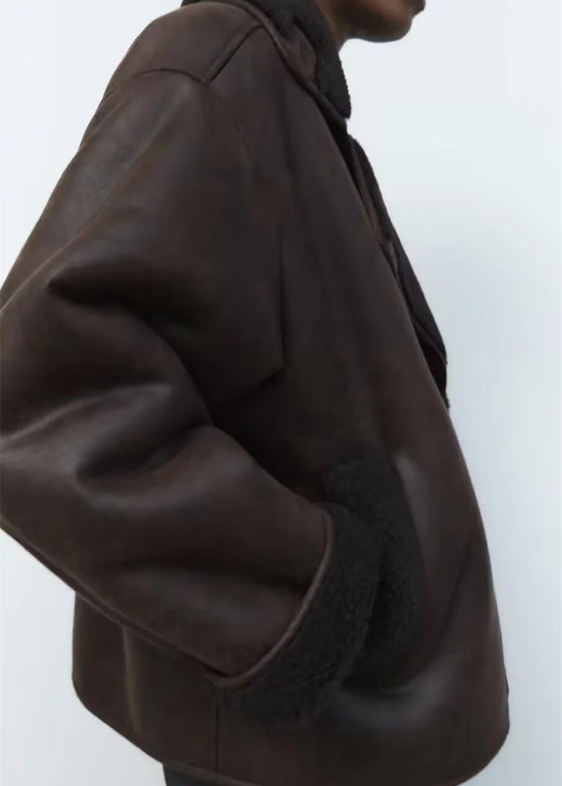 Drune | Stil Doppeltseitige Kunstlederjacke