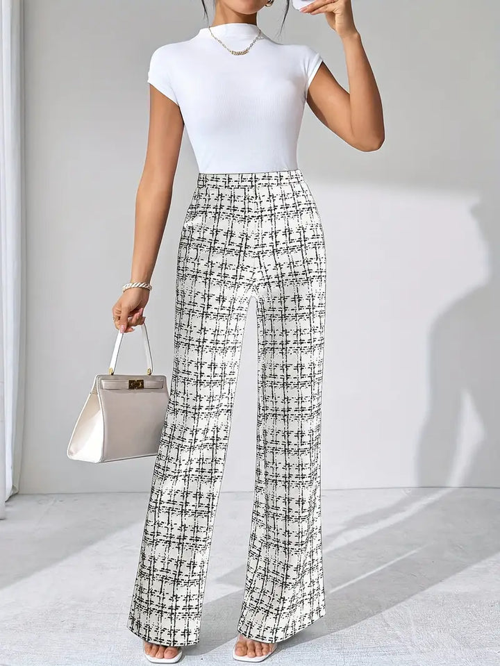 Drune | Tweed Plaid Glockenhose