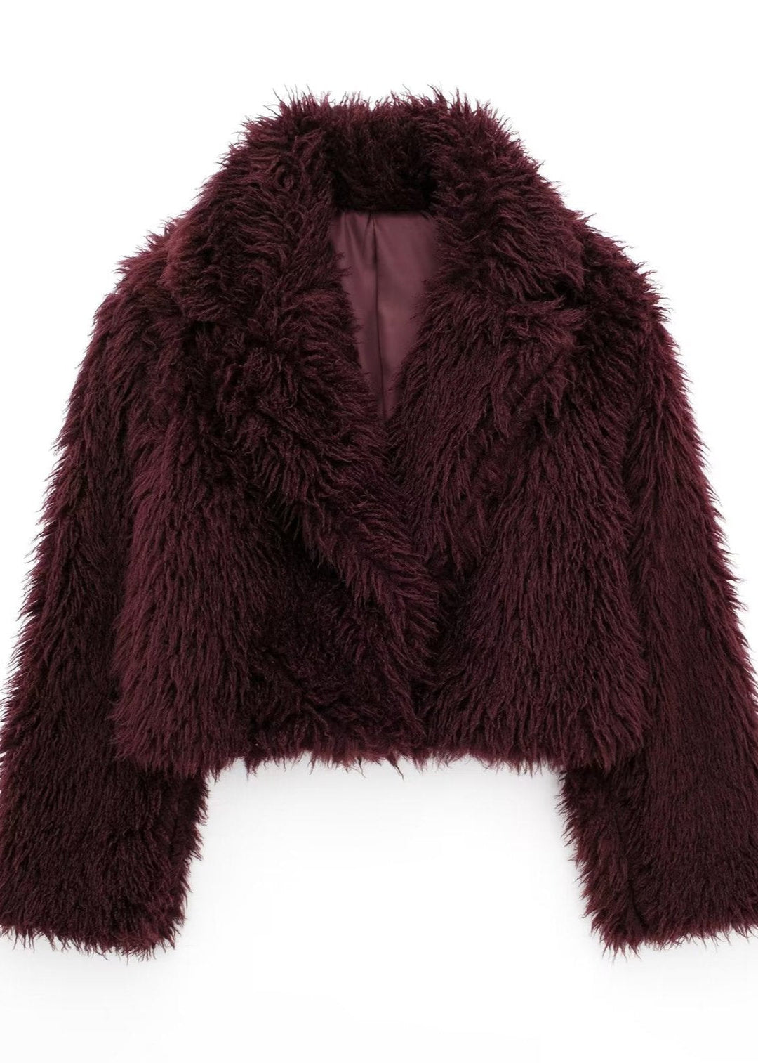 Drune | Kunstpelz Winterjacke in Burgunder