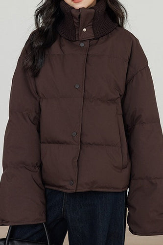 Drune | Kragen Weißer Entendaunen-Pufferjacke