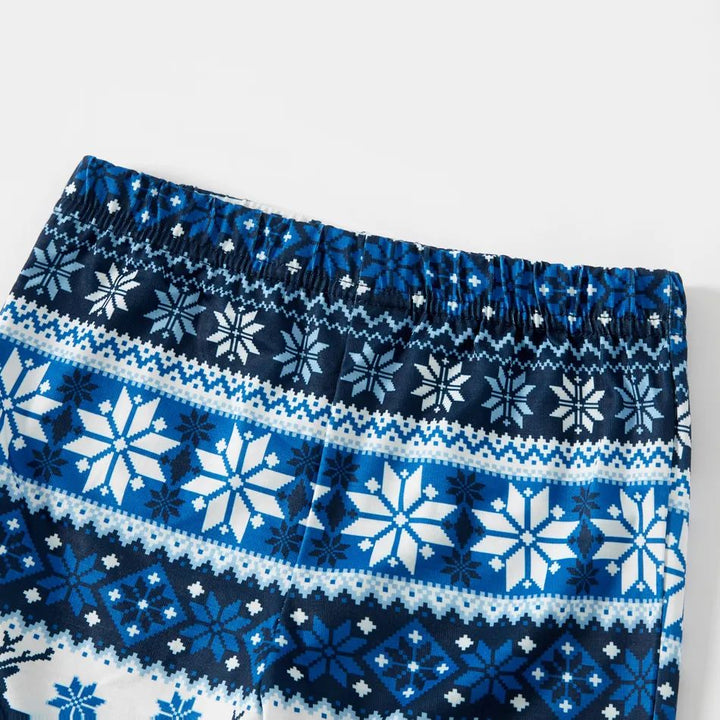 Drune | Santa Claus Druck Blau Familie Weihnachten Passende Pyjamas