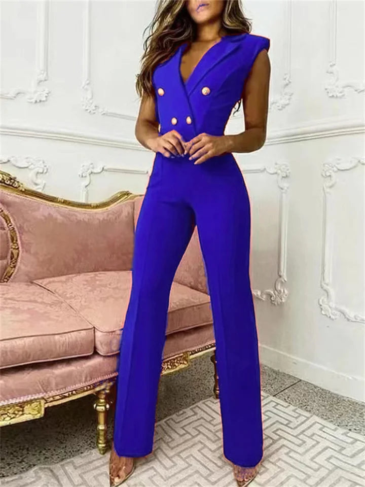 Drune | Jumpsuit mit V-Ausschnitt und Hahnentrittmuster