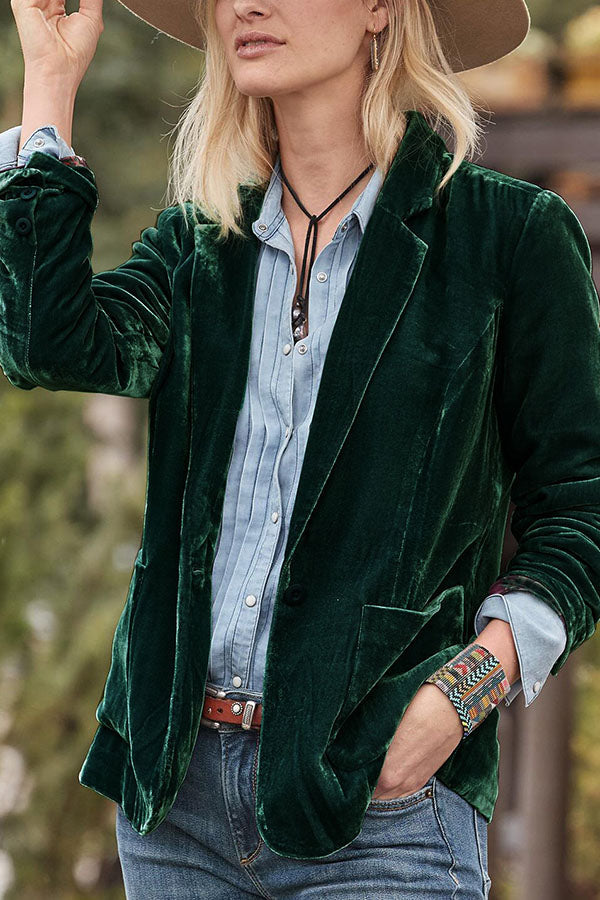 Drune | Samt Cropped Top kleine Blazer