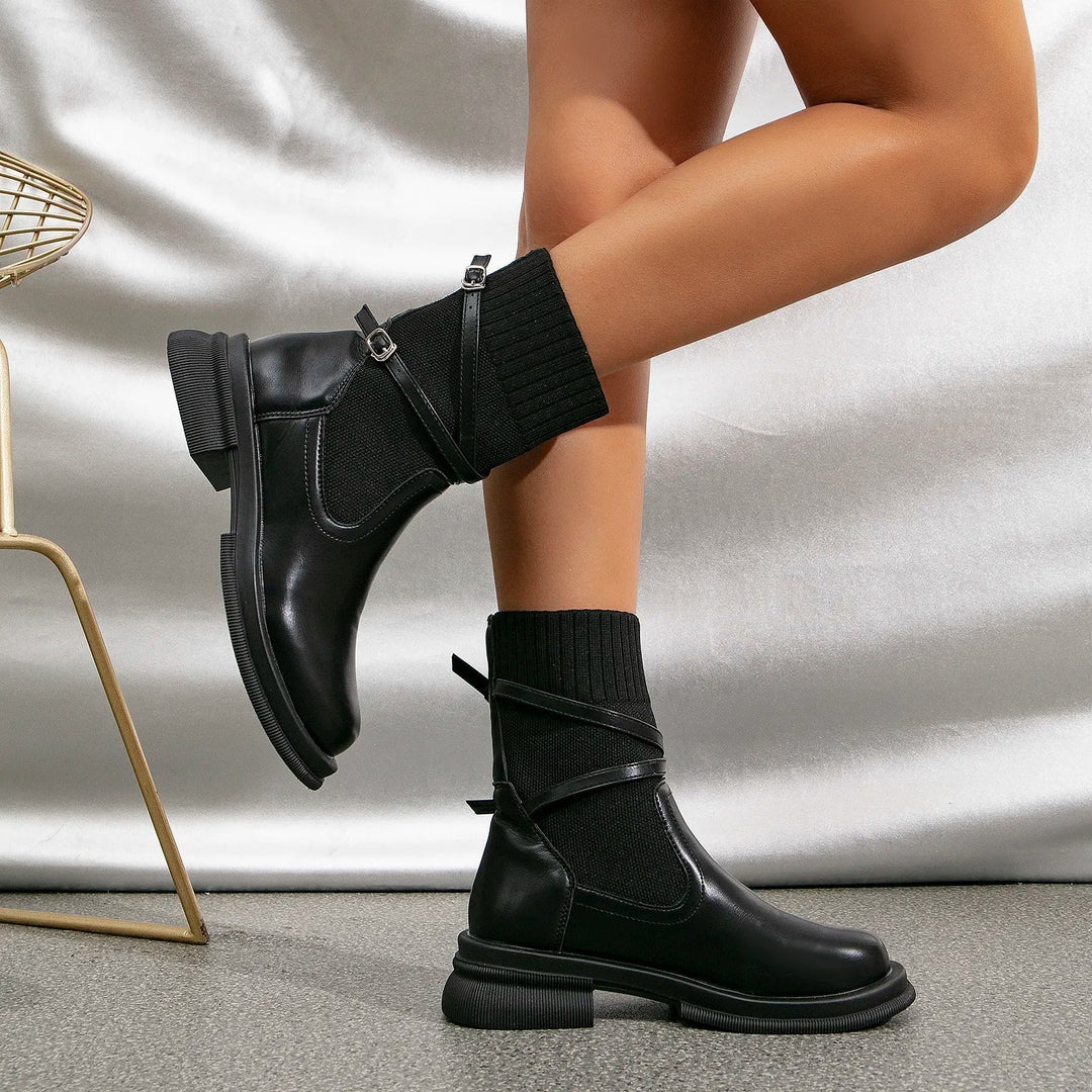 Drune | Leder Stiefeletten mit Absatz für Damen - Ideal für den Alltag