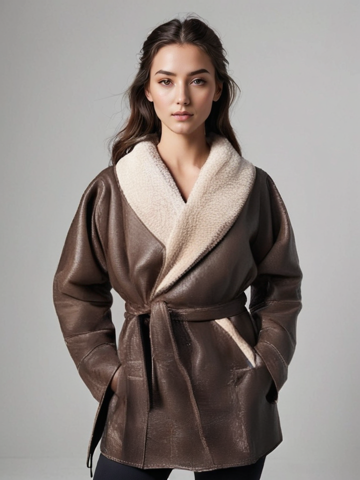 Drune | Leder Winterjacke mit Fellfutter für Frauen