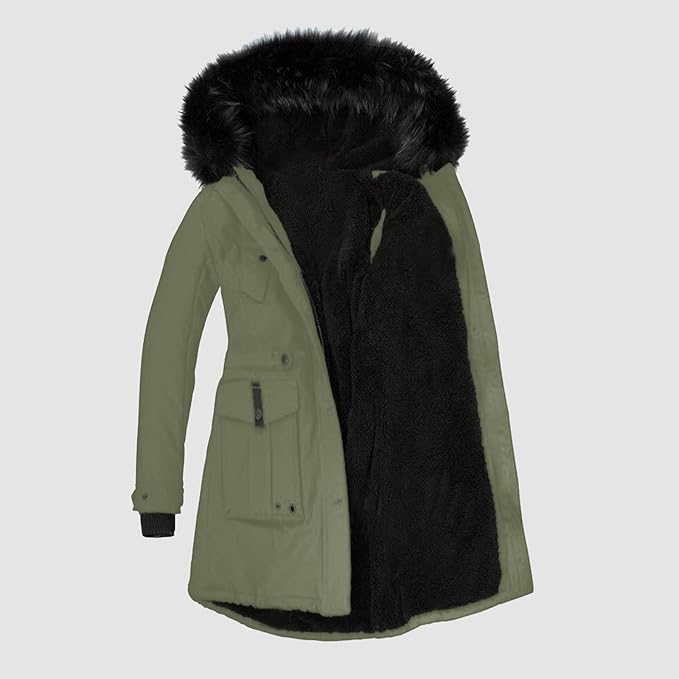 Drune | Jacke mit Kunstfellbesatz Kapuze - Isolierte Wärme - Stilvolle Details - Winter