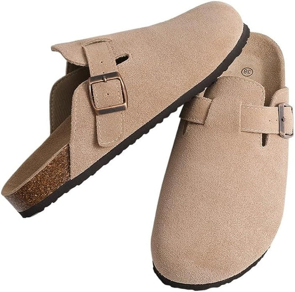 Drune | Damenclogs - Braun - Qualitätsleder - Verstellbare Schnallen