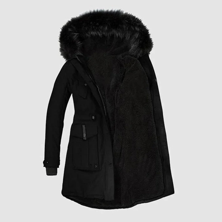 Drune | Damenparka mit Schwarzem Kunstfellbesatz
