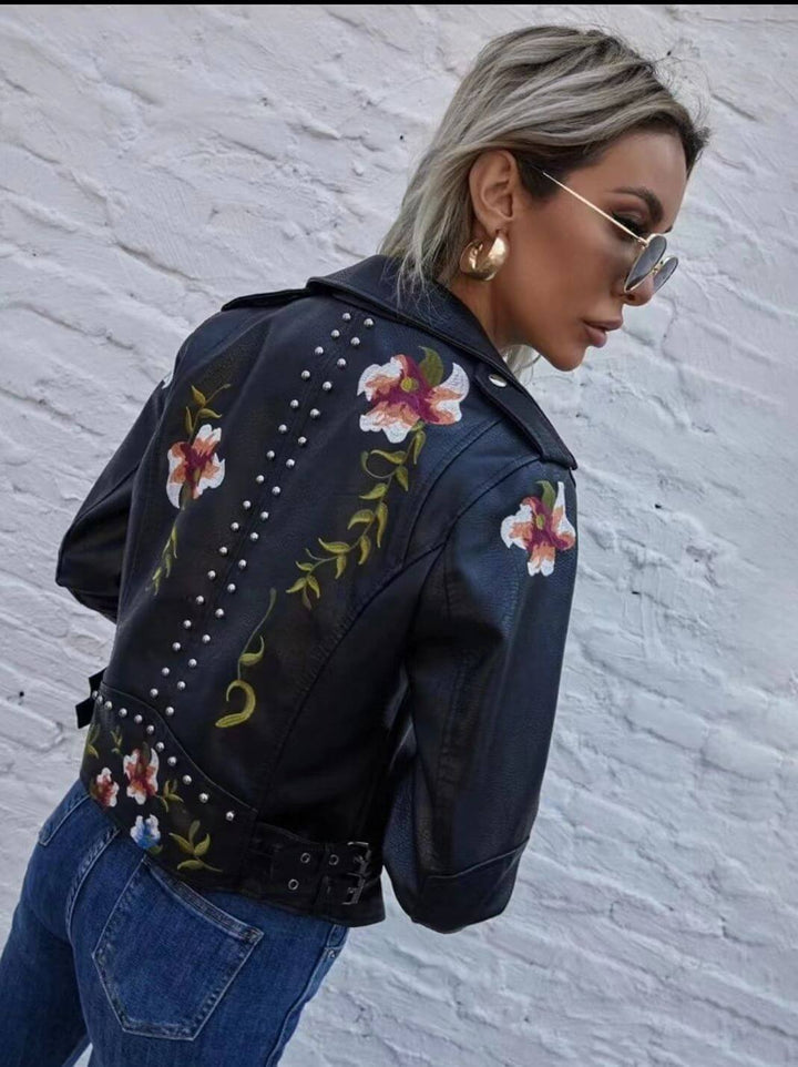 Drune | Damen Retro Blumenmuster Jacke