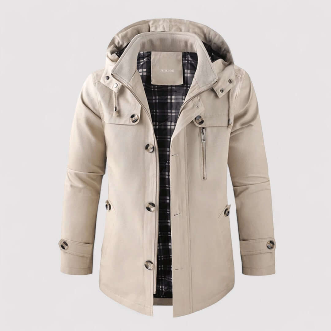 Drune | Herren wasserdichte Winterjacke mit Kapuze