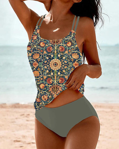 Drune | Bedruckter Tankini mit Doppelten Trägern