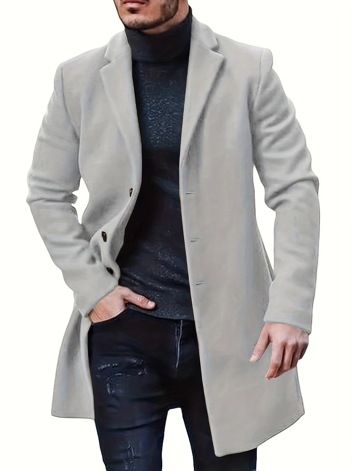 Drune | Elegante mittellange Winterjacke mit einfacher Knopfverschluss für Männer - Ideal für den Winter