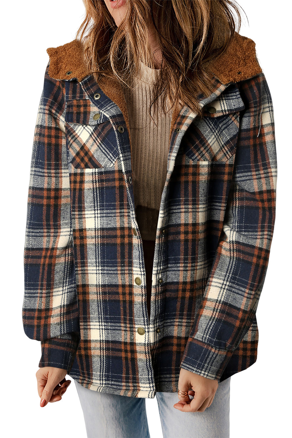Drune | Gepunktete Jacke mit Kapuze Weiches Plüschfutter Perfekt Für Kalte Tage