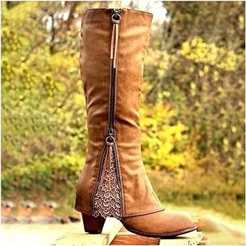 Drune - Vintage High Heel Stiefel mit klobigem Absatz