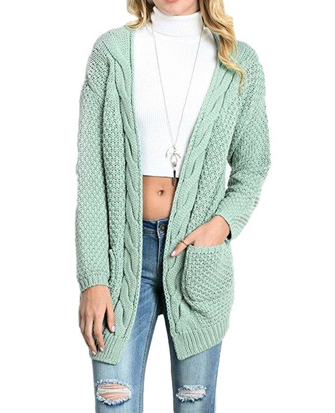 Damen Grobstrick-Cardigan mit asymmetrischem Design und lässigen Ärmeln Drune