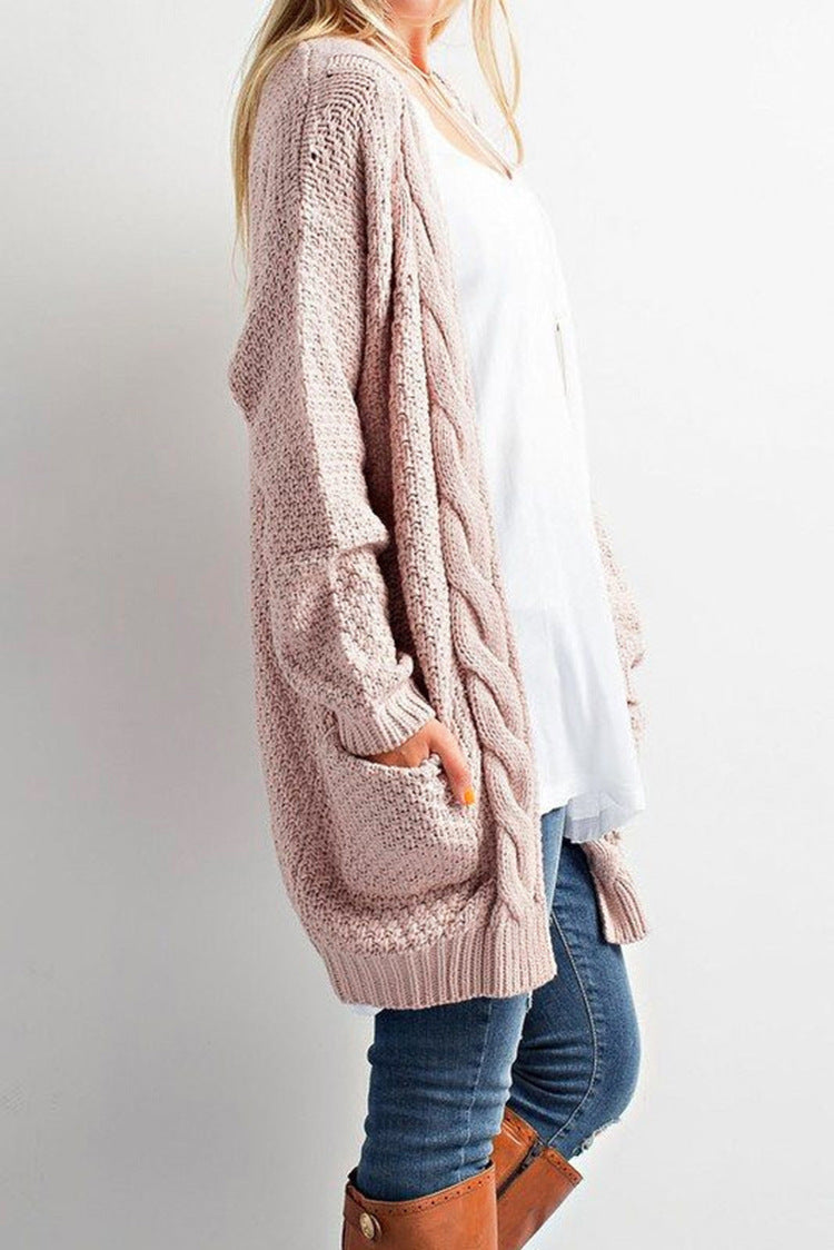 Damen Grobstrick-Cardigan mit asymmetrischem Design und lässigen Ärmeln Drune