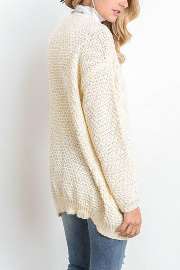 Damen Grobstrick-Cardigan mit asymmetrischem Design und lässigen Ärmeln Drune