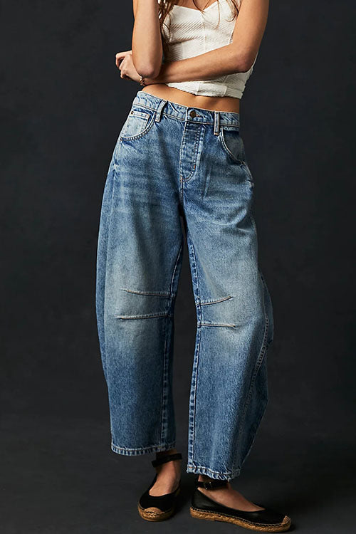 Drune | Rosiedress Mid Rise Barrel Leg Jeans