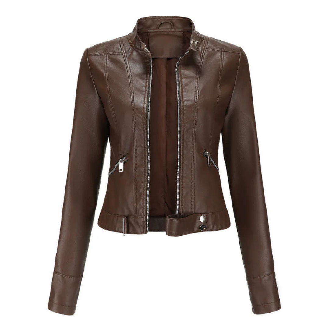 Drune | Reißverschluss Kurze Biker Jacke - Langarm