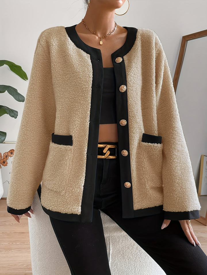 Drune | Kurze Jacke mit Kontrastdetails Polyester Stilvoll und Komfortabel