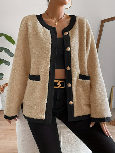 Drune | Kurze Jacke mit Kontrastdetails Polyester Stilvoll und Komfortabel