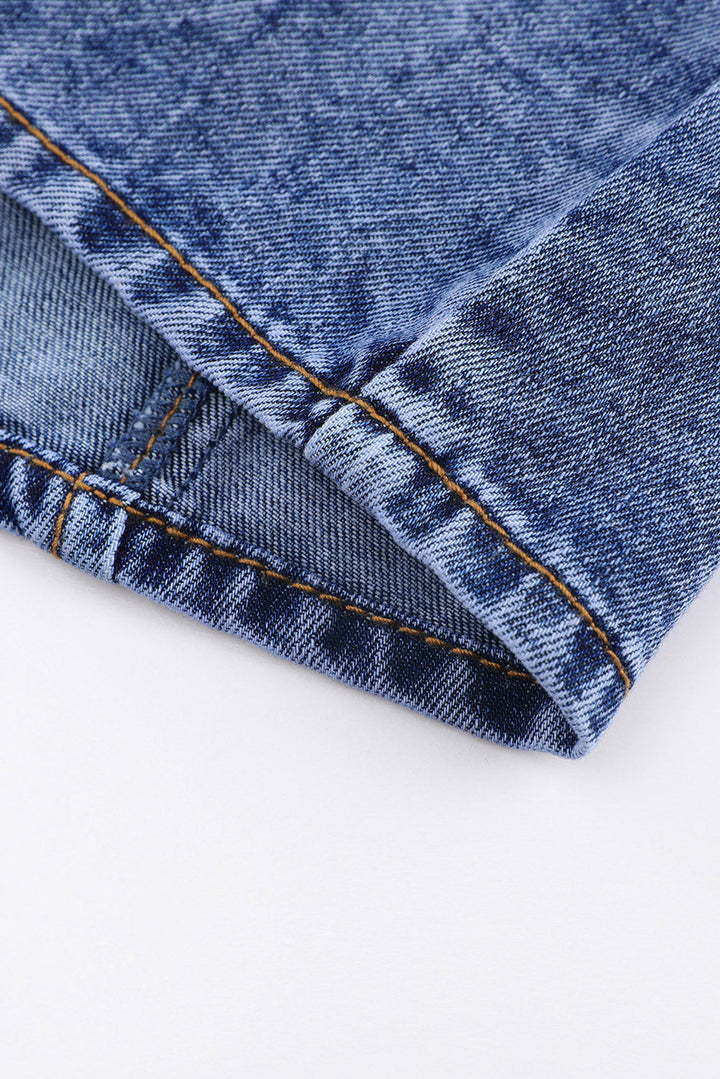 Drune | Denim-bluse mit Puffärmeln Baumwolle Klassischer und Eleganter Stil