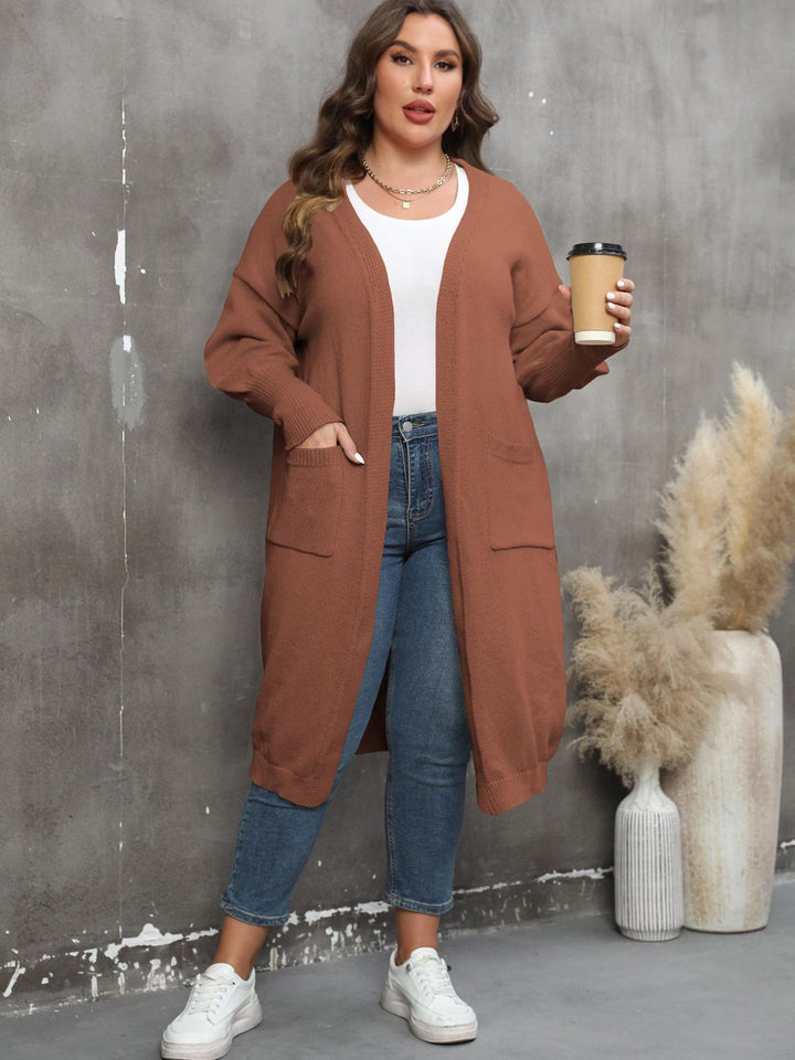 Drune | Plus Size Langarm Taschen Cardigan